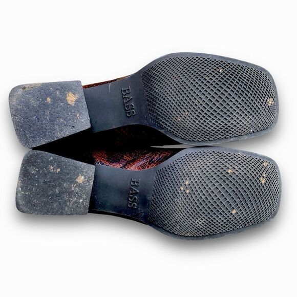 Bass Arianna Brown Reptile Snake Animal Print Square Toe Comfort Shoes size 9 - Picture 11 of 16